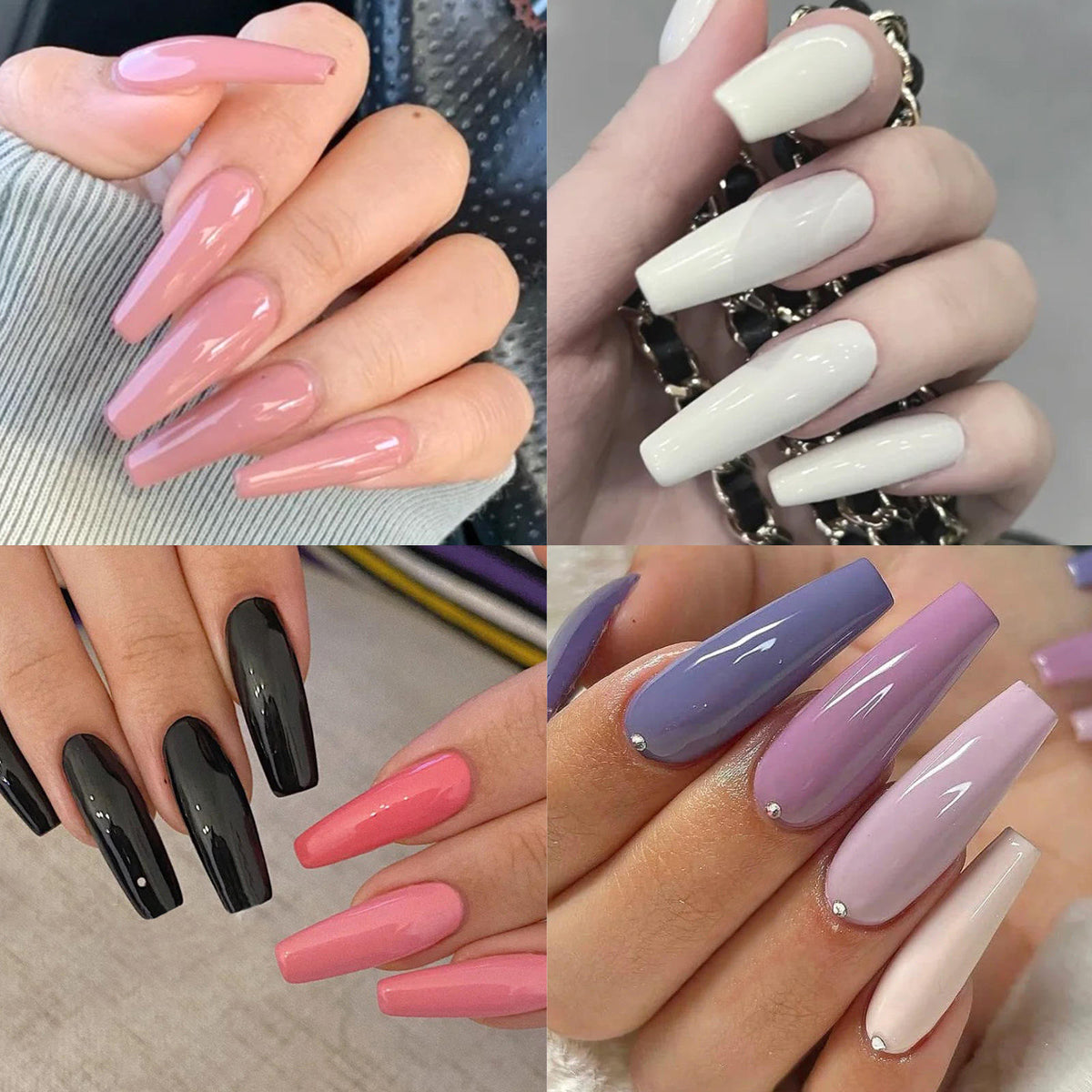 576pcs a Box Set of 24 Colors Almond-Shaped Fake Nails