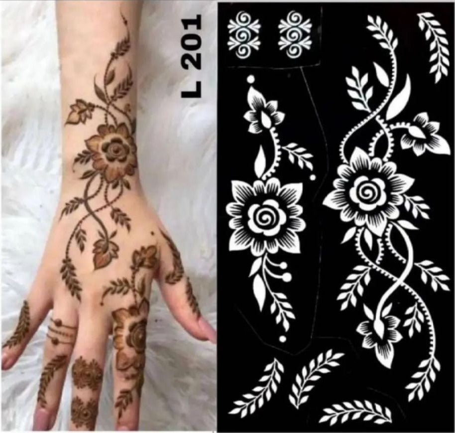 Henna Stencil - Random Arabic Designs - Pack of 3