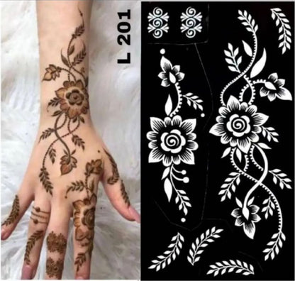 Henna Stencil - Random Arabic Designs - Pack of 3