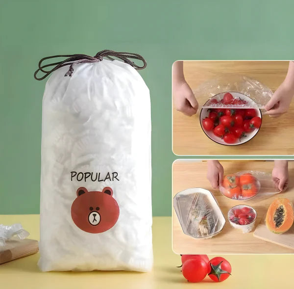 100 Pcs Disposable Food Cover Plastic wraps