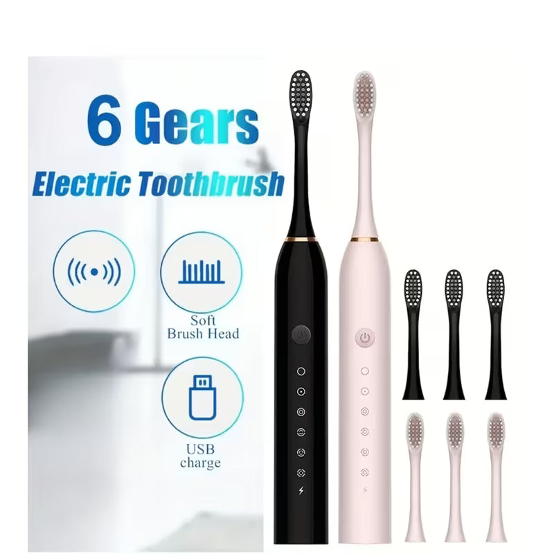 Sonic Electric Toothbrush – Timer & Waterproof (4 Brush Heads)