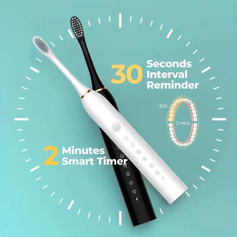 Sonic Electric Toothbrush – Timer & Waterproof (4 Brush Heads)