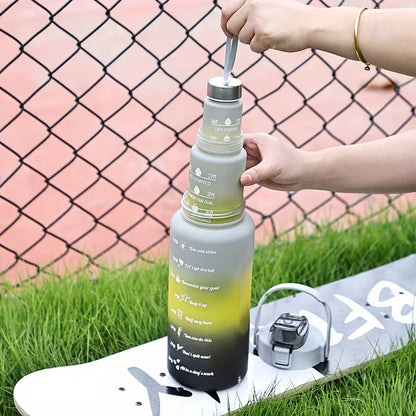 3 pcs Water Bottle: Complete Set with a Straw And a Gradient Design