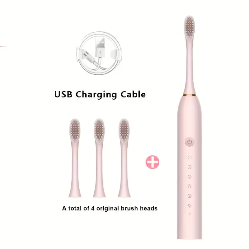Sonic Electric Toothbrush – Timer & Waterproof (4 Brush Heads)