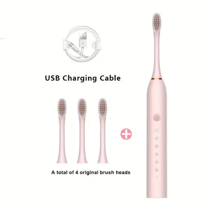 Sonic Electric Toothbrush – Timer & Waterproof (4 Brush Heads)