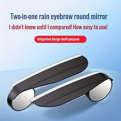 1 pair - Car Side Mirror Rain Guards with Blind Spot Mirrors