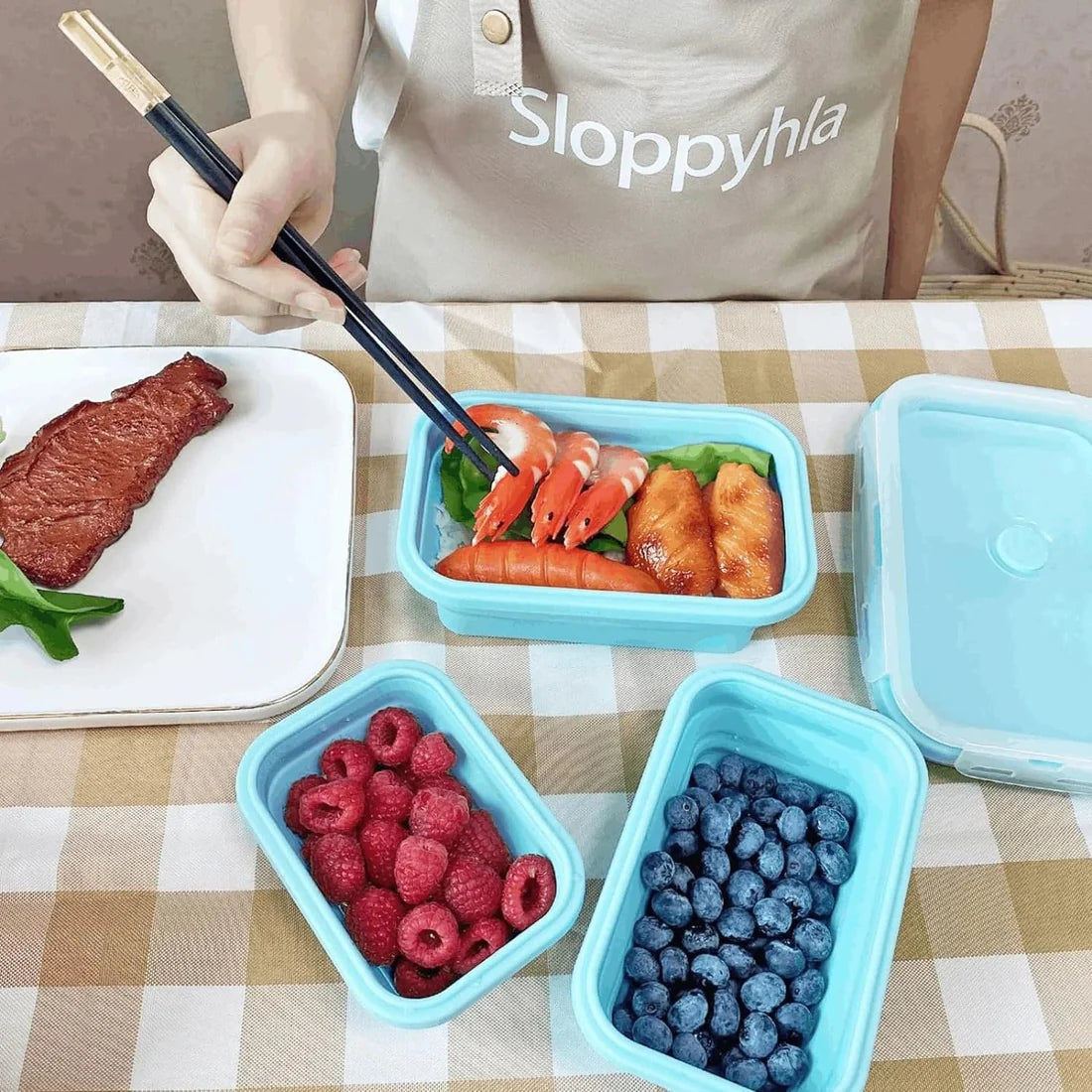 4-Pcs  Silicone Food Containers – Airtight, Freezer And Microwave Safe,