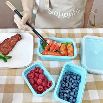 4-Pcs  Silicone Food Containers – Airtight, Freezer And Microwave Safe,