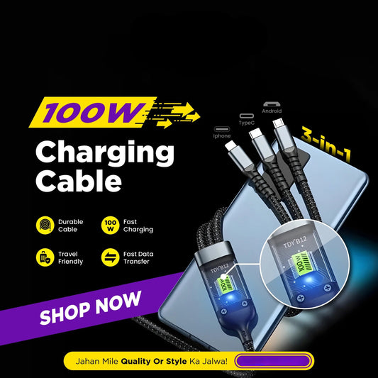 100W 3-in-1 Charging Cable
