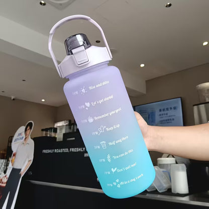 3 pcs Water Bottle: Complete Set with a Straw And a Gradient Design