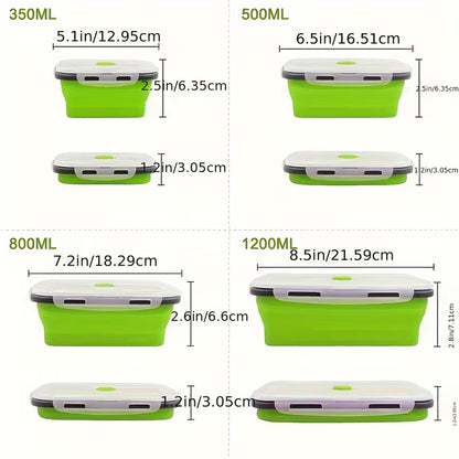 4-Pcs  Silicone Food Containers – Airtight, Freezer And Microwave Safe,