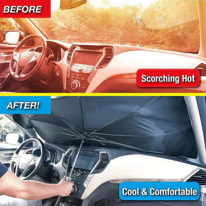 FOLDABLE CAR WINDSHIELD SUN SHADE UMBRELLA