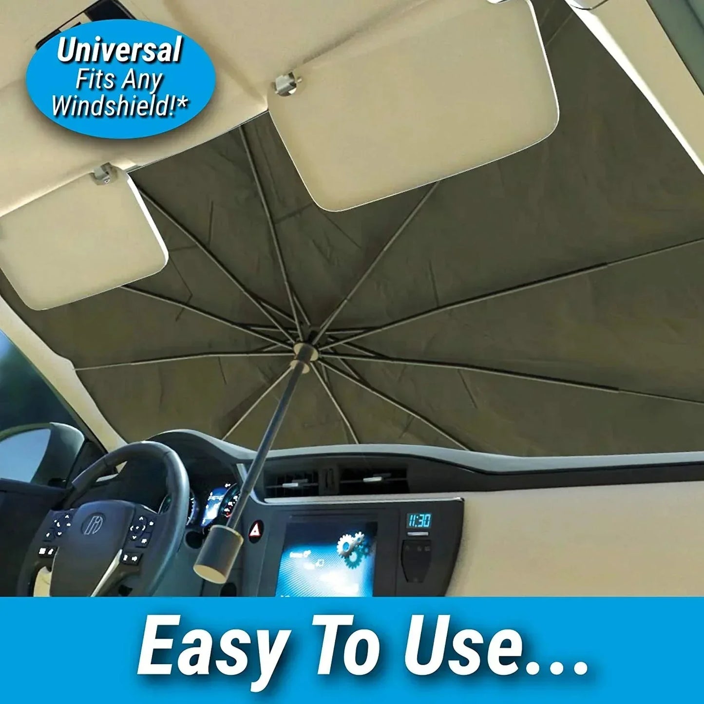 FOLDABLE CAR WINDSHIELD SUN SHADE UMBRELLA