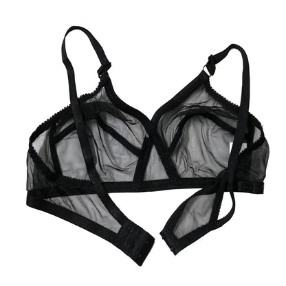 Pack of Non-Padded & Non-Wired Full Net Transparent Cotton Bras