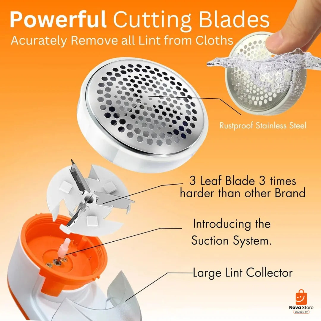 2-in-1 Fabric Lint Remover & Fabric Shaver – 1 Year Warranty