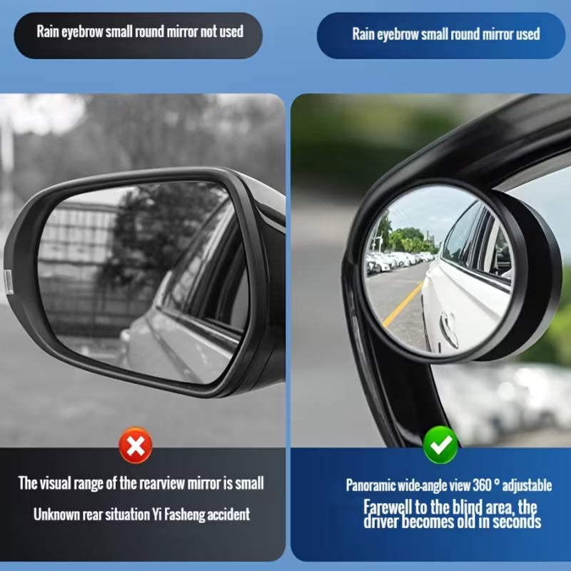 1 pair - Car Side Mirror Rain Guards with Blind Spot Mirrors