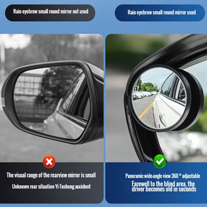 1 pair - Car Side Mirror Rain Guards with Blind Spot Mirrors