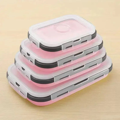 4-Pcs  Silicone Food Containers – Airtight, Freezer And Microwave Safe,
