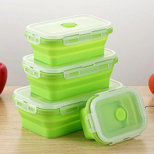 4-Pcs  Silicone Food Containers – Airtight, Freezer And Microwave Safe,