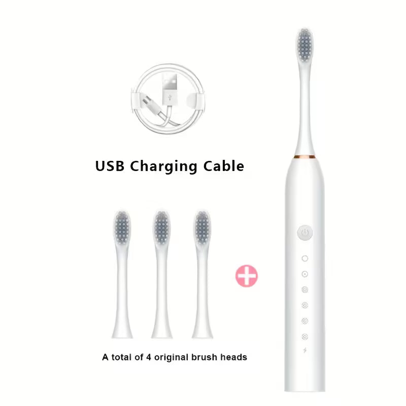 Sonic Electric Toothbrush – Timer & Waterproof (4 Brush Heads)
