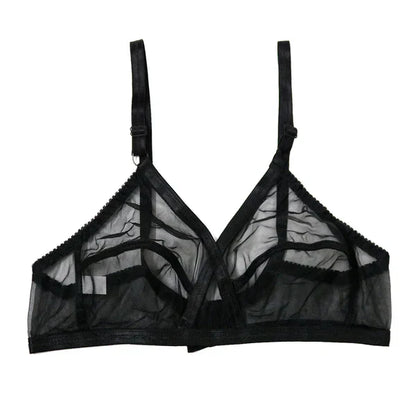 Pack of Non-Padded & Non-Wired Full Net Transparent Cotton Bras