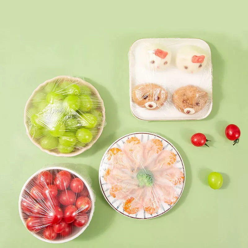 100 Pcs Disposable Food Cover Plastic wraps